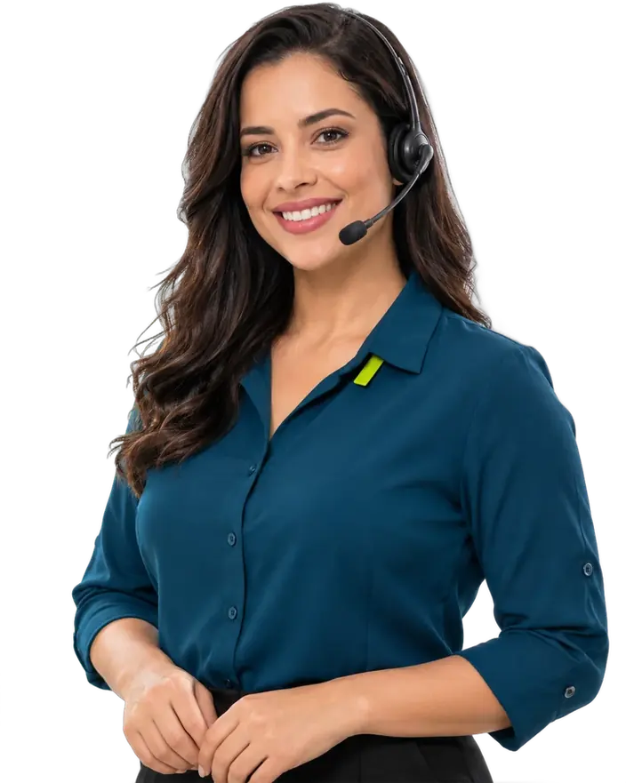Atendente da equipe Precision com headset