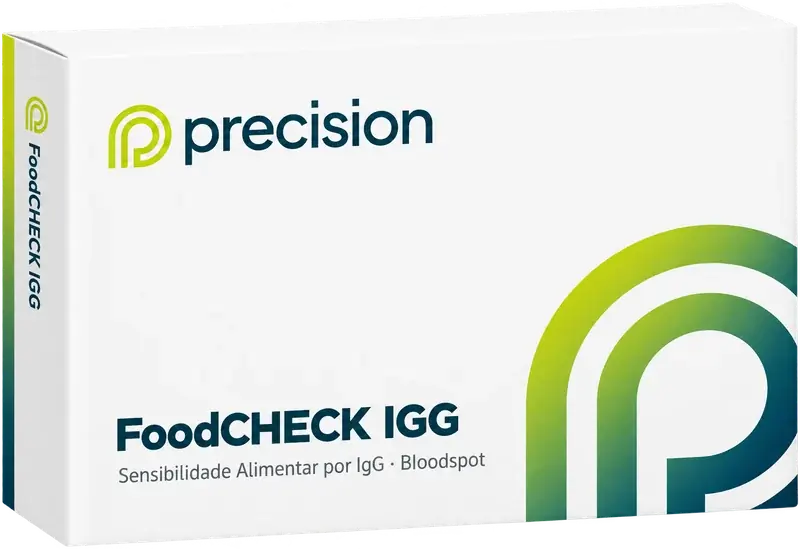 Caixa do kit de coleta FoodCHECK IgG da Precision — Sensibilidade alimentar por IgG, bloodspot