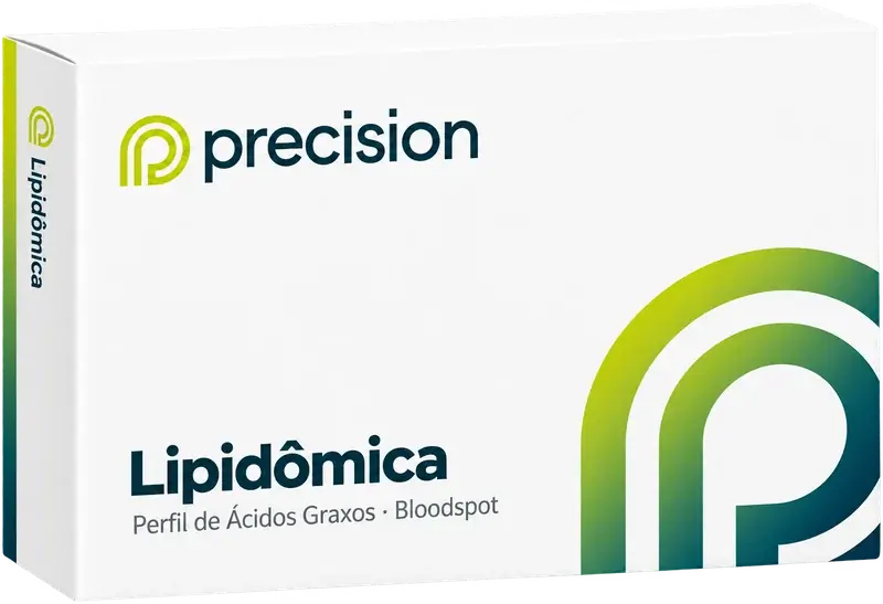 Caixa do kit de coleta Lipidômica da Precision — Perfil de ácidos graxos, bloodspot